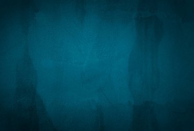 Vintage grunge mavi beton doku stüdyo duvarı arka planı vignette ile.