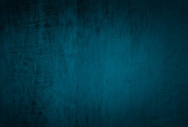 Vintage grunge mavi beton doku stüdyo duvarı arka planı vignette ile.