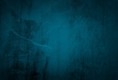 Vintage grunge mavi beton doku stüdyo duvarı arka planı vignette ile.