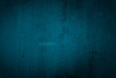 Vintage grunge mavi beton doku stüdyo duvarı arka planı vignette ile.