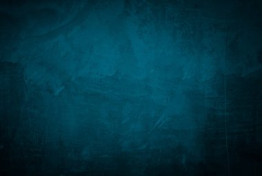 Vintage grunge mavi beton doku stüdyo duvarı arka planı vignette ile.