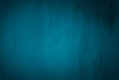 Vintage grunge mavi beton doku stüdyo duvarı arka planı vignette ile.