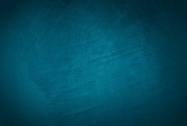 Vintage grunge mavi beton doku stüdyo duvarı arka planı vignette ile.