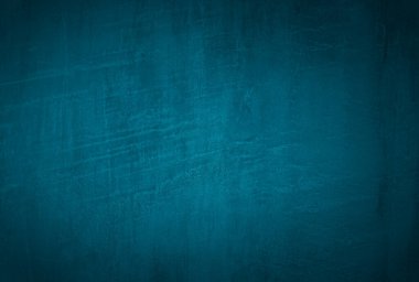 Vintage grunge mavi beton doku stüdyo duvarı arka planı vignette ile.