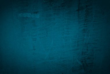 Vintage grunge mavi beton doku stüdyo duvarı arka planı vignette ile.