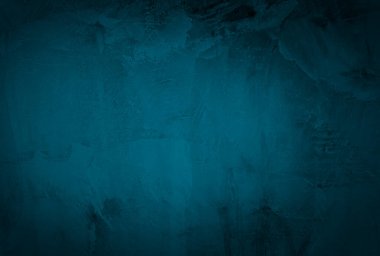 Vintage grunge mavi beton doku stüdyo duvarı arka planı vignette ile.