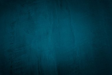 Vintage grunge mavi beton doku stüdyo duvarı arka planı vignette ile.