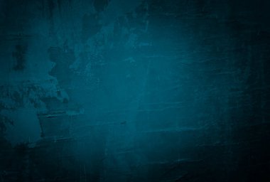 Vintage grunge mavi beton doku stüdyo duvarı arka planı vignette ile.