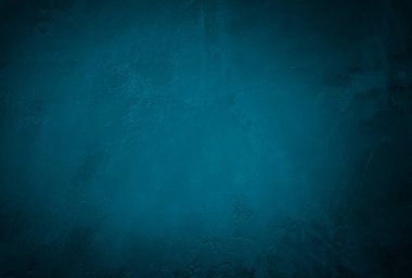 Vintage grunge mavi beton doku stüdyo duvarı arka planı vignette ile.