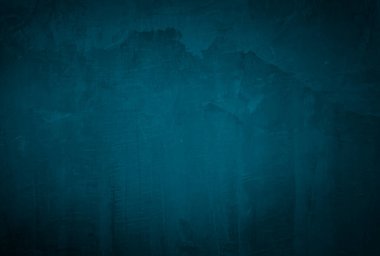 Vintage grunge mavi beton doku stüdyo duvarı arka planı vignette ile.