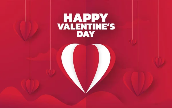 Día de San Valentín fondo venta con globos corazón. Ilustración vectorial. Fondos de pantalla, volantes, invitación, carteles, folleto, pancartas. — Vector de stock