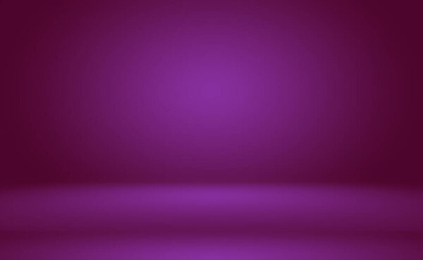 Студийный фон - пустой свет и фиолетовый фон студийной комнаты для продукта. Студия Плейна.