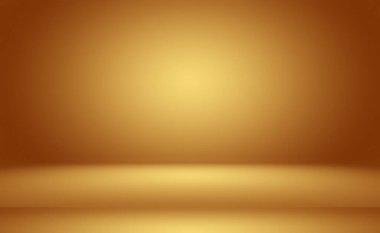 Soyut Lüks Altın Gradyan Stüdyo Duvarı. Arka plan, düzen, afiş ve ürün sunumu olarak kullanılabilir..