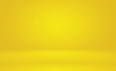 Parlak sarı gradyan stüdyo odası arka planının soyut katı.