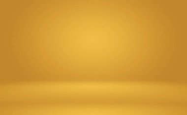 Soyut Lüks Altın Gradyan Stüdyo Duvarı. Arka plan, düzen, afiş ve ürün sunumu olarak kullanılabilir..
