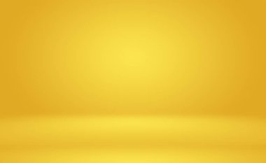 Soyut Lüks Altın Gradyan Stüdyo Duvarı. Arka plan, düzen, afiş ve ürün sunumu olarak kullanılabilir..