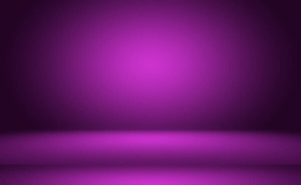 Студийный фон - пустой свет и фиолетовый фон студийной комнаты для продукта. Студия Плейна.