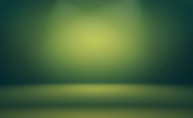Lüks düz yeşil gradyan soyut stüdyo arkaplan boş oda metin ve resim için yer