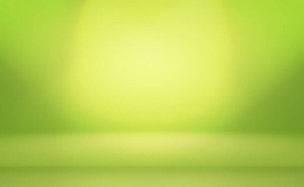 Роскошная простая зеленая студия на фоне пустой комнаты с пространством для текста и картинки