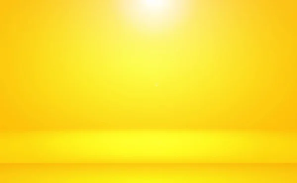 Abstract solid of shining yellow gradient studio wall room background. — Stock Photo, Image