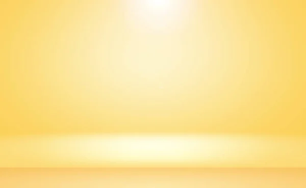 Abstract solid of shining yellow gradient studio wall room background.