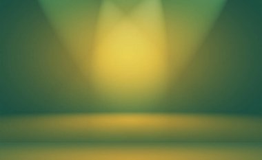 Lüks düz yeşil gradyan soyut stüdyo arkaplan boş oda metin ve resim için yer