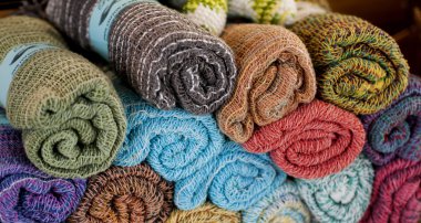 Örgü şal hem arka planı olarak kullanma