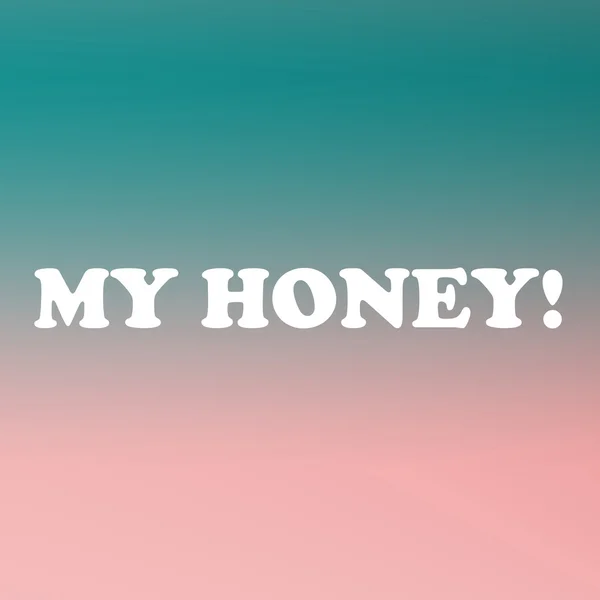 MY HONEY con fondo pastel azul y rosa. (Serie ) —  Fotos de Stock
