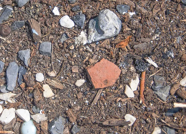 地面纹理与岩石和沙子 — 图库照片