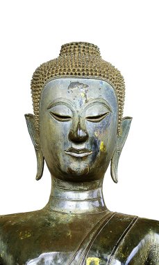 Laos tapınak yarım vücut antik Budizm heykel izole