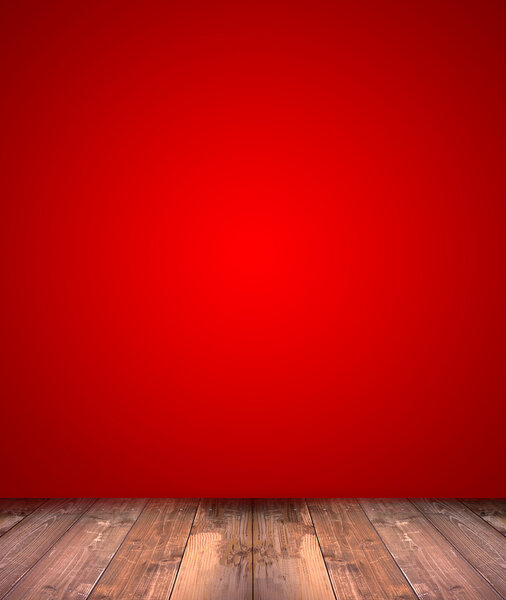 abstract red background with wood floor