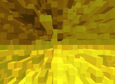 3D sarı piramit duvar temizleyin