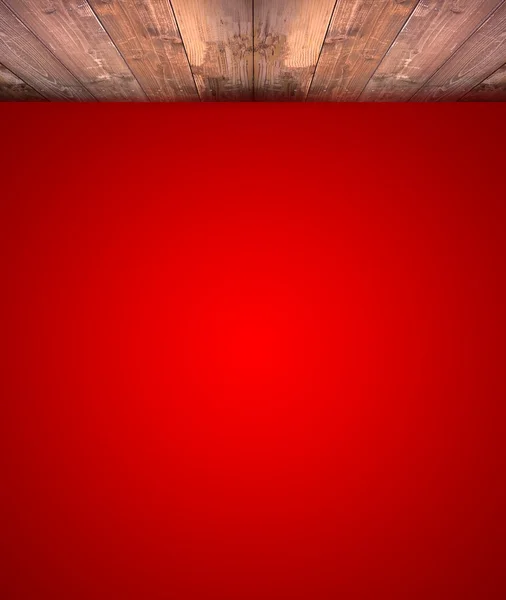 Červené pozadí abstraktní s dřevěnou podlahou — Stock fotografie