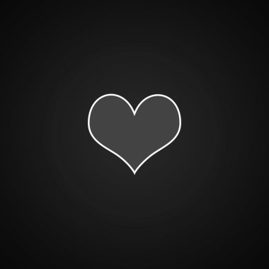 Black and white Heart on Dark grey with Black vignette Studio we