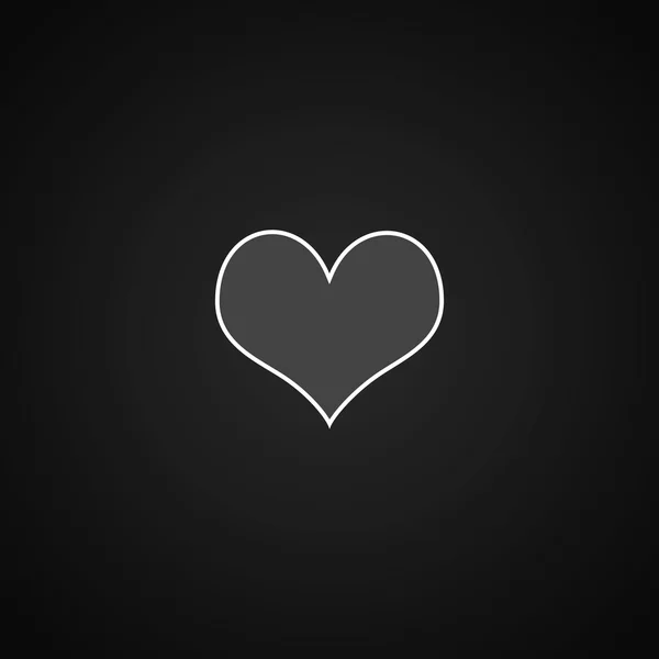 Schwarz-weißes Herz auf dunkelgrau mit schwarzem Vignettenstudio — Stockfoto