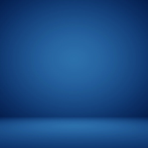 Empty Dark blue with Black vignette Studio well use as backgroun