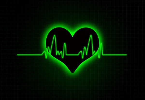 Cardiac Frequency with heart shape. — Stock Photo, Image