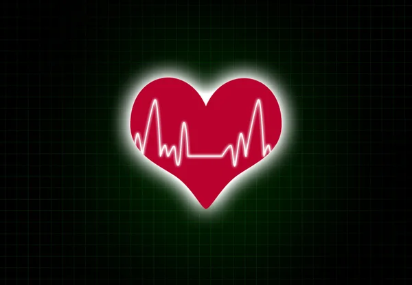 Cardiale frequentie met hart vorm. — Stockfoto