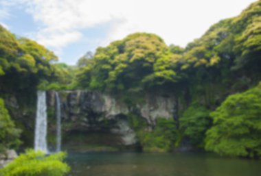 Bulanık Cheonjiyeon şelale Jeju Adası, Sou bir şelale mi