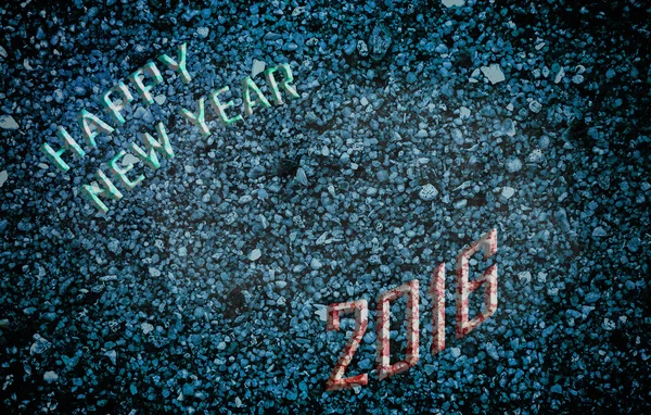 Ano Novo 2016 com Pedras de seixos azuis . — Fotografia de Stock
