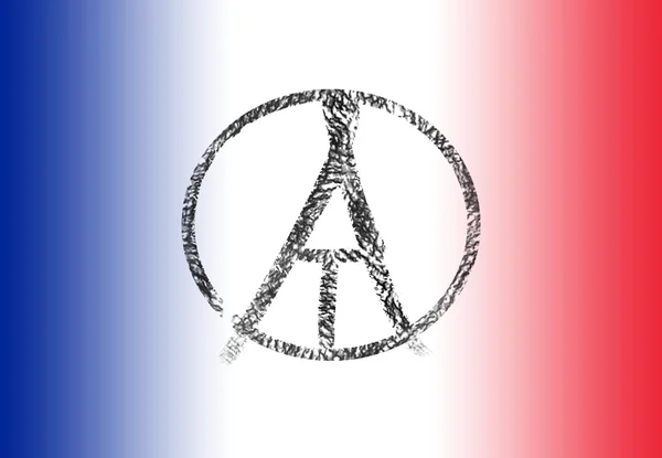 Beten für paris, eiffelturm symbol, frankreich. — Stockfoto