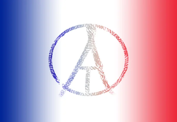 Paris, Eyfel Kulesi Tour Eiffel sembolü, Fransa için dua. — Stok fotoğraf