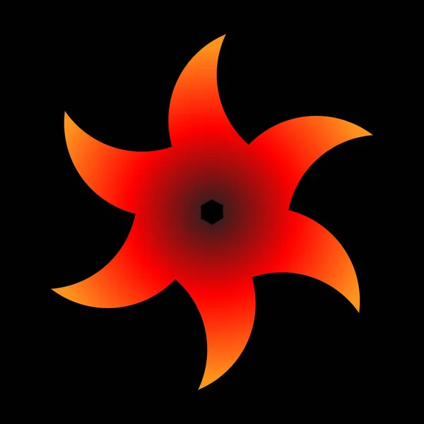 Абстрактний Круглий Спіральний Візерунок Формі Квіткової Зірки Помаранчевий Круглий Спіральний — стоковий вектор