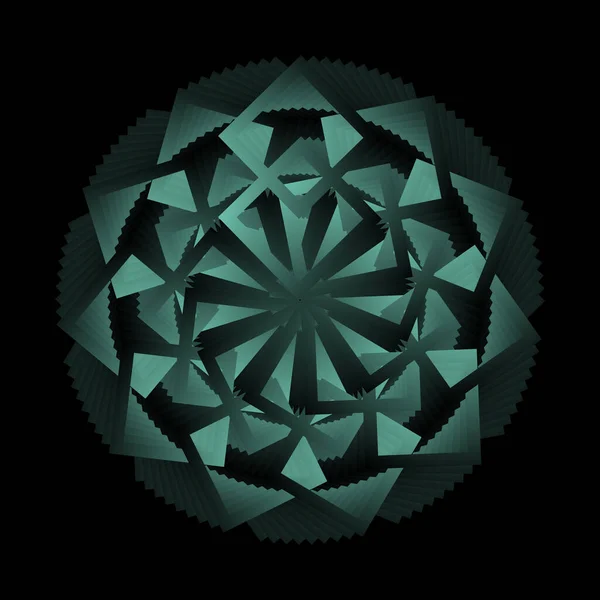 花星の形をした円形の螺旋状の模様 カラフルな円形スパイラル — ストックベクタ