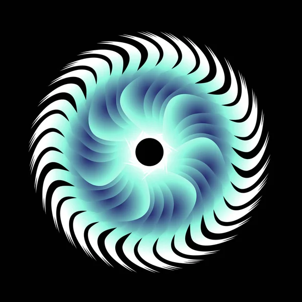 Blau Weißes Abstraktes Kreisförmiges Spiralmuster Form Eines Blütensterns — Stockvektor