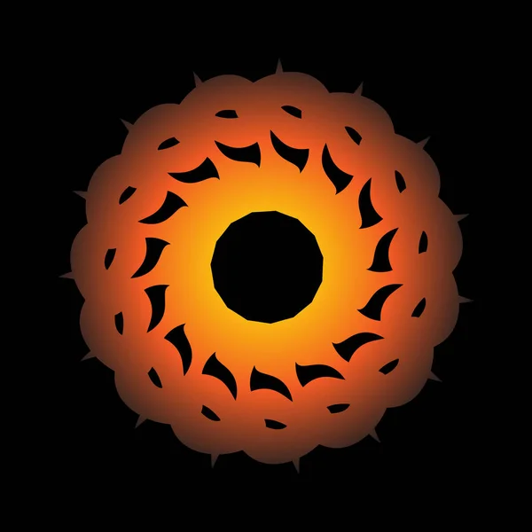 Абстрактний Круглий Спіральний Візерунок Формі Квіткової Зірки Темно Оранжеві Кругові — стоковий вектор