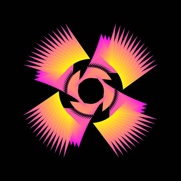 Pola Spiral Abstrak Berbentuk Seperti Bintang Bunga Transisi Spiral Lingkaran - Stok Vektor