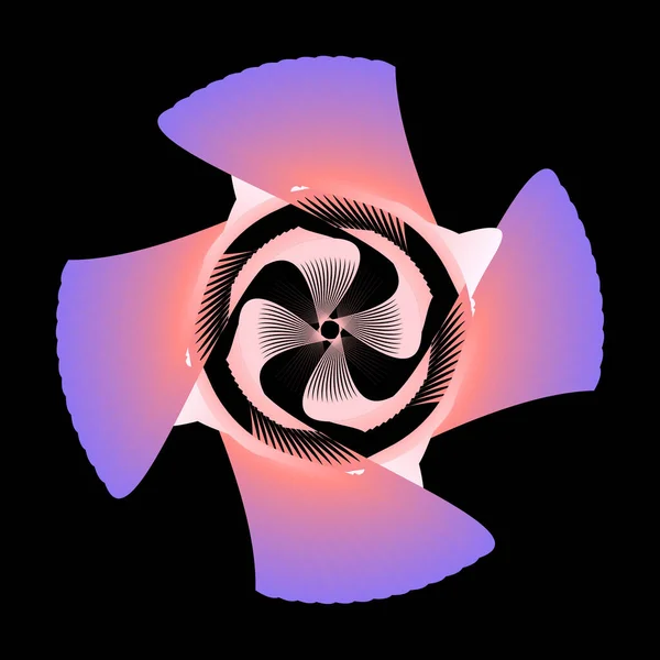 花星の形をした円形の螺旋状の模様 円形スパイラル遷移パステルカラー 円形の遷移を持つらせん状の星のグリッドベクトル画像 — ストックベクタ