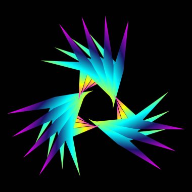 Bir çiçek yıldızı şeklinde soyut dairesel spiral desen. Mavi dairesel spiral geçiş. Fraktal dairesel spiral