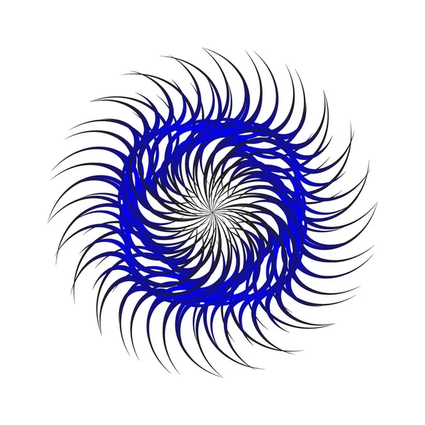 花星形的分形图案的抽象 具有圆形跃迁的分形星形网格矢量图像 深蓝色色彩斑斓 — 图库矢量图片